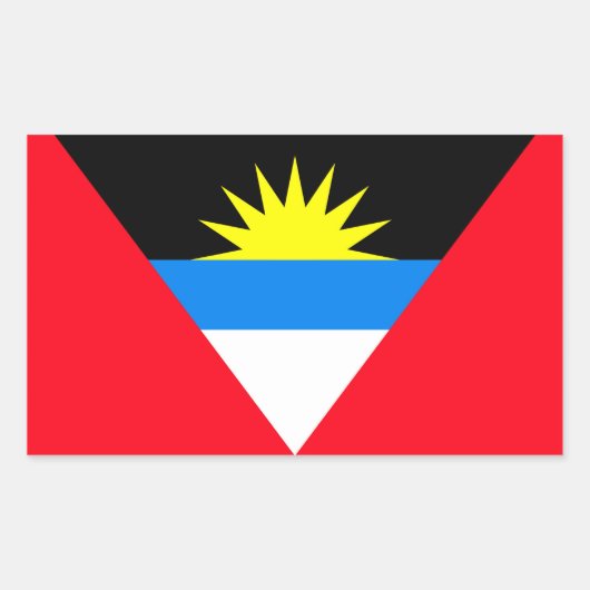 STICKER RECTANGULAIRE ANTIGUA & BARBUDA (Devant)