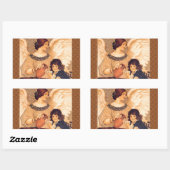 Sticker Rectangulaire Antique française au chocolat (Feuille)