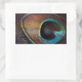 Sticker Rectangulaire Antique Hues Peacock Feather Eye (Sac)