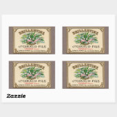 Sticker Rectangulaire Antique Lily de la Vallée Parfum français (Feuille)