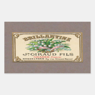 Sticker Rectangulaire Antique Lily de la Vallée Parfum français
