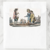 Sticker Rectangulaire Antique Marionnette Enfants Spectacle Danse (Sac)