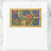 STICKER RECTANGULAIRE ANTIQUE NATIVITÉ CHRISTMAS PARCHEMENT (Sac)