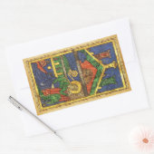 STICKER RECTANGULAIRE ANTIQUE NATIVITÉ CHRISTMAS PARCHEMENT (Enveloppe)