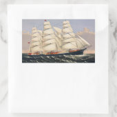 Sticker Rectangulaire Antique Navire de Navigation Maritime Currier & Iv (Sac)