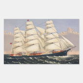 Sticker Rectangulaire Antique Navire de Navigation Maritime Currier & Iv (Devant)
