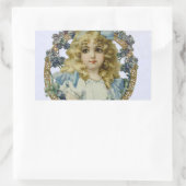 Sticker Rectangulaire Antique Petite fille Portrait enfant Beau (Sac)