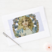 Sticker Rectangulaire Antique Petite fille Portrait enfant Beau (Enveloppe)