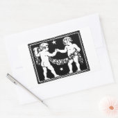 Sticker Rectangulaire Antique Renaissance médiévale Zodiac Gemini (Enveloppe)