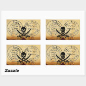 STICKER RECTANGULAIRE ANTIQUE TALISMAN / PIRATES CARTE DU TRÉSOR (Feuille)