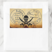 STICKER RECTANGULAIRE ANTIQUE TALISMAN / PIRATES CARTE DU TRÉSOR (Sac)