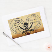 STICKER RECTANGULAIRE ANTIQUE TALISMAN / PIRATES CARTE DU TRÉSOR (Enveloppe)
