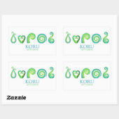 Sticker Rectangulaire Aotearoa Nouvelle-Zélande Koru - Vert (Feuille)