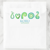 Sticker Rectangulaire Aotearoa Nouvelle-Zélande Koru - Vert (Sac)