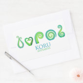 Sticker Rectangulaire Aotearoa Nouvelle-Zélande Koru - Vert (Enveloppe)