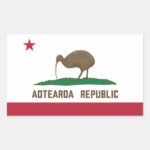 Sticker Rectangulaire Aotearoa République Kiwi Drapeau Nouvelle-Zélande
