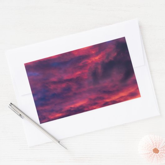 Sticker Rectangulaire août rouge (Enveloppe)