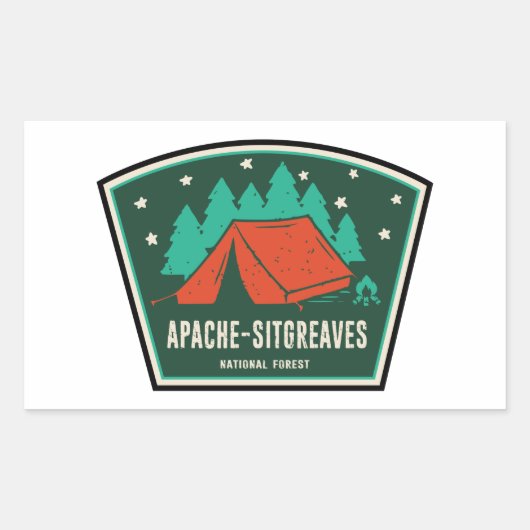Sticker Rectangulaire Apache-Sitgreaves National Forests Camping (Devant)