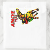 Sticker Rectangulaire Apache Trail #1, Amérindien Avec Bannière (Sac)