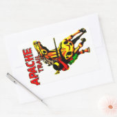 Sticker Rectangulaire Apache Trail #1, Amérindien Avec Bannière (Enveloppe)