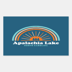 Sticker Rectangulaire Apalachia Lake Caroline du Nord Arc en ciel