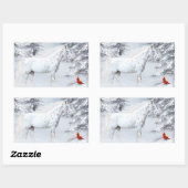 Sticker Rectangulaire Apaloosa d'hiver (Feuille)