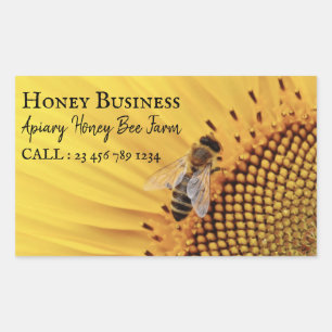 Sticker Rectangulaire Apiculture Entreprise de Miel