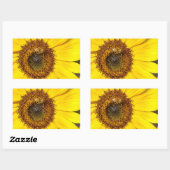 Sticker Rectangulaire apiculture sur timbre-poste de tournesol (Feuille)