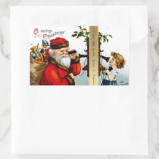 Sticker Rectangulaire Appel à Père Noël (Sac)