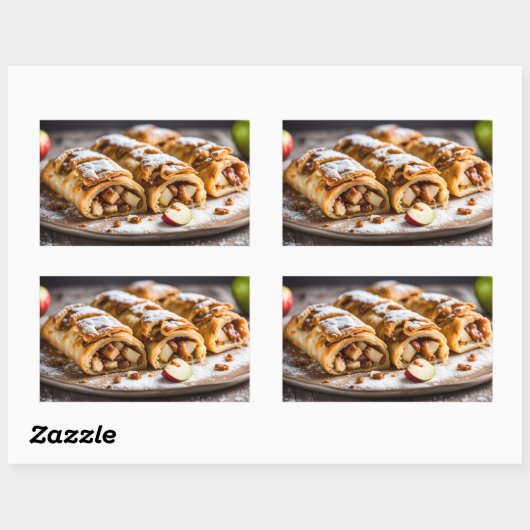 Sticker Rectangulaire Apple Strudels (Feuille)