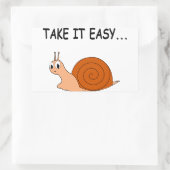 Sticker Rectangulaire Apportez-le facilement mignon escargot de dessin (Sac)