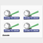 Sticker Rectangulaire Apprendre à dessiner (Feuille)