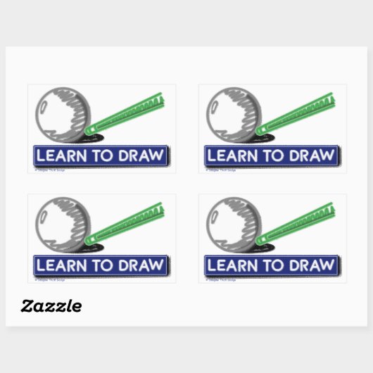 Sticker Rectangulaire Apprendre à dessiner (Feuille)