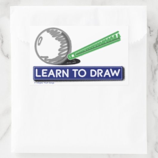 Sticker Rectangulaire Apprendre à dessiner (Sac)