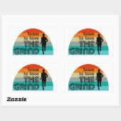 Sticker Rectangulaire Apprenez À Aimer Le Grind Running Retro (Feuille)