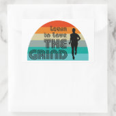 Sticker Rectangulaire Apprenez À Aimer Le Grind Running Retro (Sac)