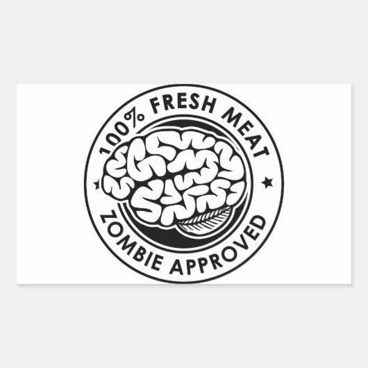 Sticker Rectangulaire Approuvé par Zombie (Devant)