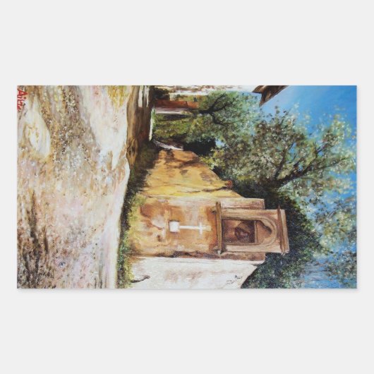 Sticker Rectangulaire APRÈS-MIDI À RIMAGGIO / Vue Toscane (Devant)
