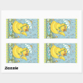 STICKER RECTANGULAIRE APRIL DOUCHES PRINTEMPS POULET, BÂTIMENTS POULET (Feuille)