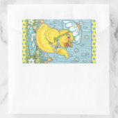STICKER RECTANGULAIRE APRIL DOUCHES PRINTEMPS POULET, BÂTIMENTS POULET (Sac)