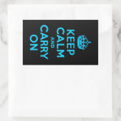Sticker Rectangulaire Aqua Blue Gardez le calme et continuer (Sac)