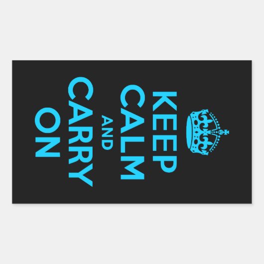 Sticker Rectangulaire Aqua Blue Gardez le calme et continuer (Devant)