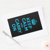 Sticker Rectangulaire Aqua Blue Gardez le calme et continuer (Enveloppe)