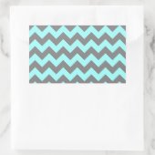 Sticker Rectangulaire Aqua et gris Zigzag (Sac)
