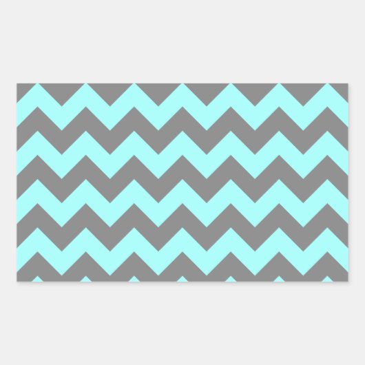Sticker Rectangulaire Aqua et gris Zigzag (Devant)