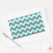 Sticker Rectangulaire Aqua et gris Zigzag (Enveloppe)