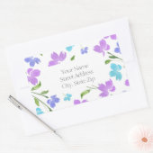 Sticker Rectangulaire Aqua Periwinkle Purple Aquarelle tiges (Enveloppe)
