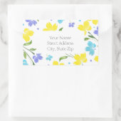 Sticker Rectangulaire Aqua Periwinkle Yellow Aquarelle tiges (Sac)