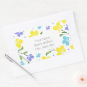 Sticker Rectangulaire Aqua Periwinkle Yellow Aquarelle tiges (Enveloppe)