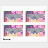 Sticker Rectangulaire Aquarelle Abstraite orchidées tropicales (Feuille)